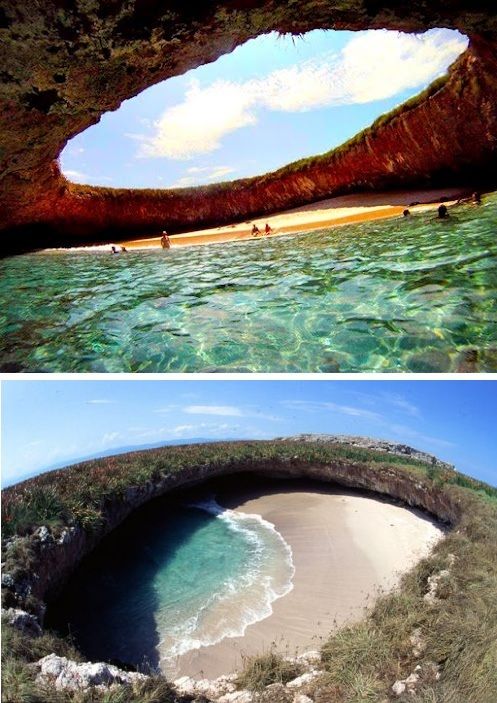 Hidden Beach - Marieta Adaları - Puerto Vallarta, Meksika.jpg