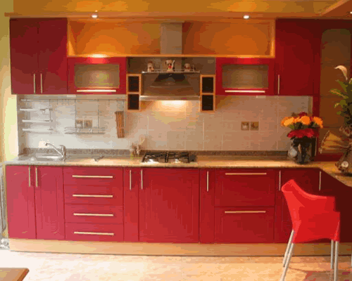 kırmızı mutfak dolapları.gif