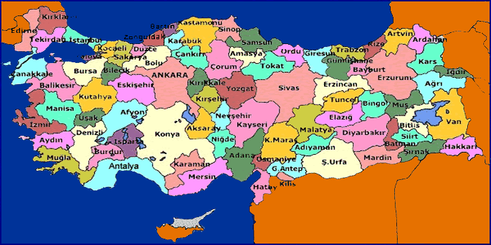 Türkiye haritası iller