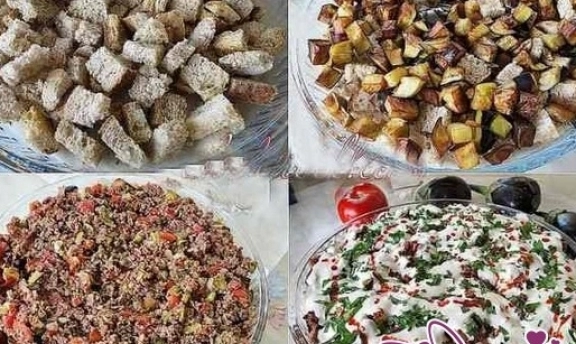 Pratik patlıcanlı ekmek kebabı