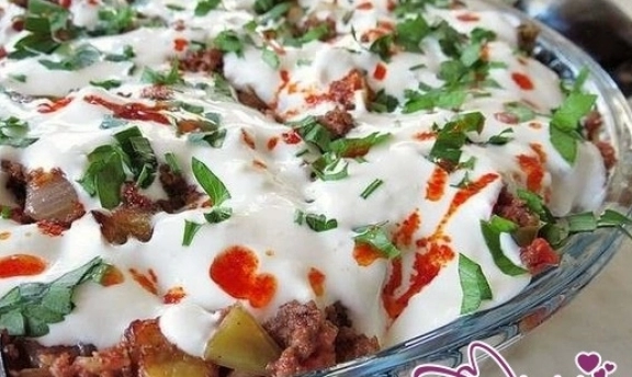 Pratik patlıcanlı ekmek kebabı