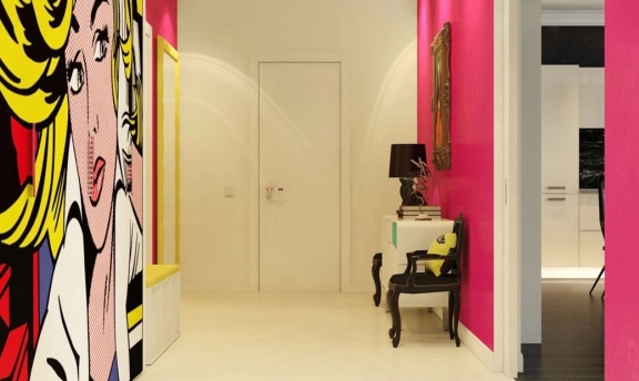 Pop art ev dekorasyonundan kesitler