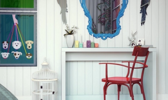 Pop art ev dekorasyonundan kesitler