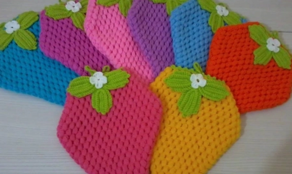 Çeyizlik Örgü Çilekli Lif Yapımı Videolu Anlatım