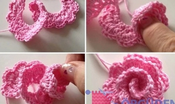 Örgüden Gül Modelleri ve Yapılışı Gülün Her Hali Güzel