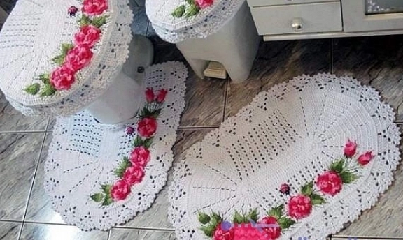 Örgüden Klozet Takımı Modelleri ve Yapılışları Daha Renkli Banyolar İçin