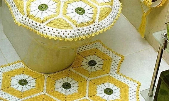 Örgüden Klozet Takımı Modelleri ve Yapılışları Daha Renkli Banyolar İçin