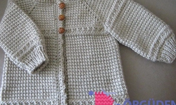 Tunus İşi Bebek Hırka Modelleri Renk Renk Desen Desen Örnekler