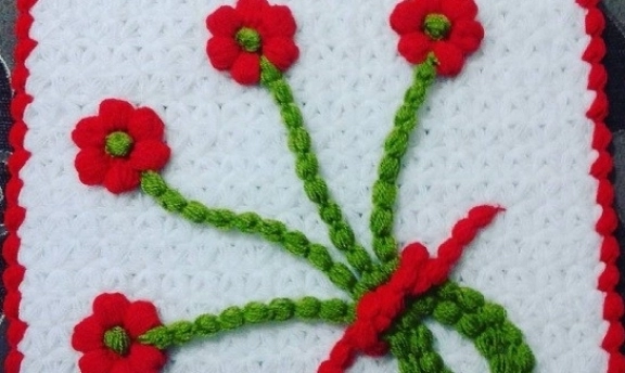 Çiçek Desenli Örgü Lif Modelleri