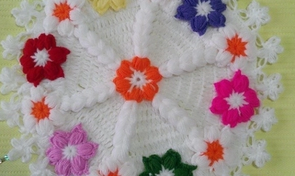 Çiçek Desenli Örgü Lif Modelleri