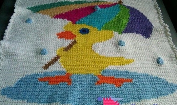 Birbirinden Renkli Motif Motif Örgü Bebek Battaniyeleri