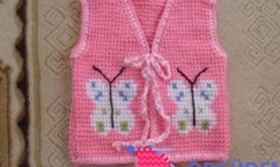 Tunus İşi Örgü Bebek Yelek Modelleri