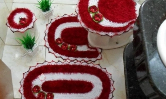 Örgüden Klozet Takımı Modelleri ve Yapılışları Daha Renkli Banyolar İçin