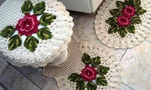 Örgüden Klozet Takımı Modelleri ve Yapılışları Daha Renkli Banyolar İçin