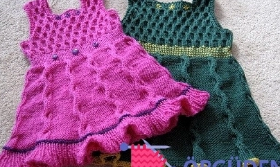 Kız Çocuk Örgü Elbise Modelleri Renk Renk