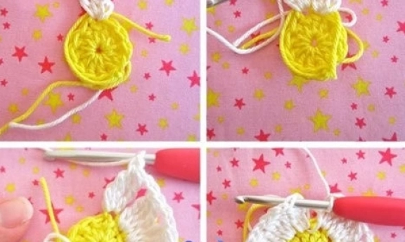 Papatya Motifli Örgü Bebek Battaniye Modelleri