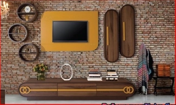 TV-Duvar Ünitesi Tasarımlarından Rengarenk Örnekler