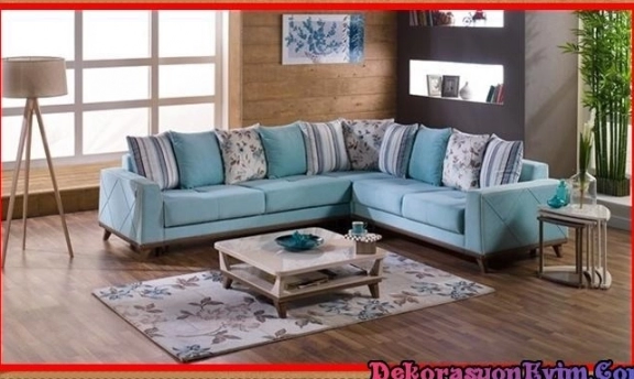 Turkuaz Renkleri ile Son Moda Köşe Takımı Modelleri