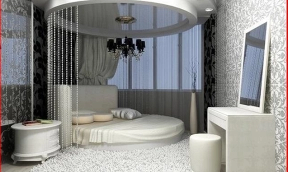 Yuvarlak Yataklı Muhteşem Yatak Odası Dekorasyonları