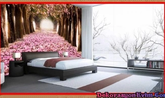 Yatak Odası Dekorasyonları İçin Manzaralı Duvar Kağıtları