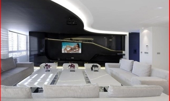 Oturma Odaları İçin Son Moda Asma Tavan Modelleri