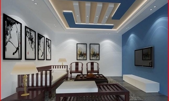 Oturma Odaları İçin Son Moda Asma Tavan Modelleri