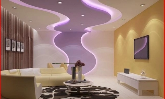 Oturma Odaları İçin Son Moda Asma Tavan Modelleri