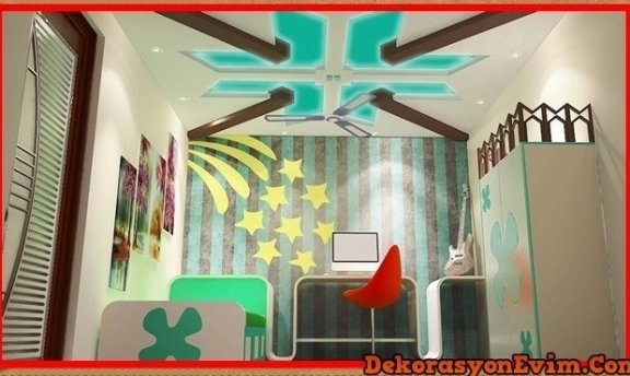 Genç Odaları İçin Süper Asma Tavan Modelleri