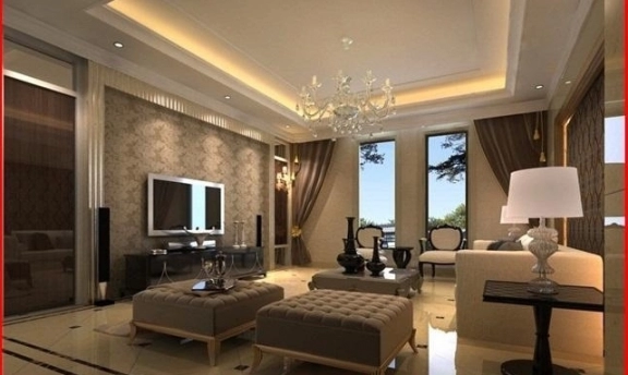 Oturma Odaları İçin Son Moda Asma Tavan Modelleri