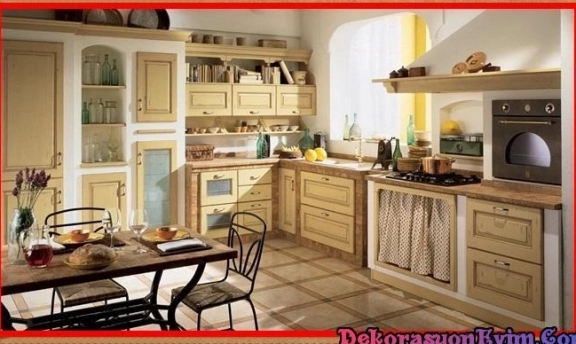 Country Tarzı Mutfak Dolabı Modellerinden Şahane Örnekler