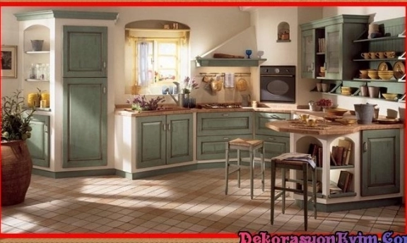 Country Tarzı Mutfak Dolabı Modellerinden Şahane Örnekler