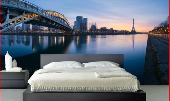 Yatak Odası Dekorasyonları İçin Manzaralı Duvar Kağıtları