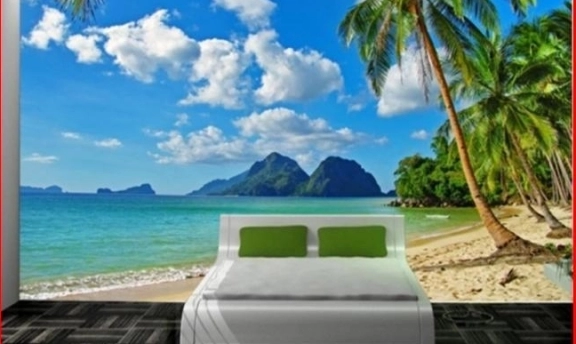 Yatak Odası Dekorasyonları İçin Manzaralı Duvar Kağıtları