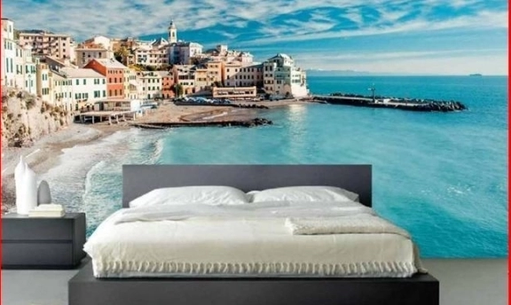 Yatak Odası Dekorasyonları İçin Manzaralı Duvar Kağıtları