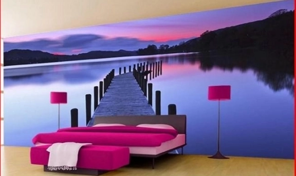 Yatak Odası Dekorasyonları İçin Manzaralı Duvar Kağıtları