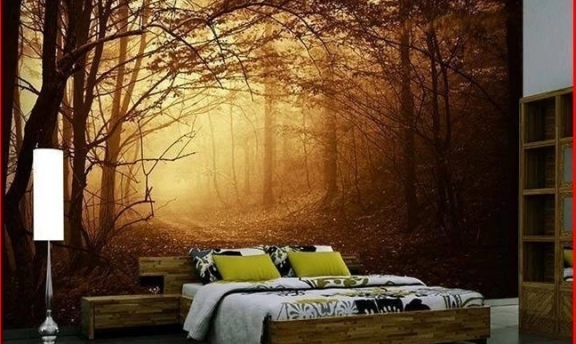 Yatak Odası Dekorasyonları İçin Manzaralı Duvar Kağıtları