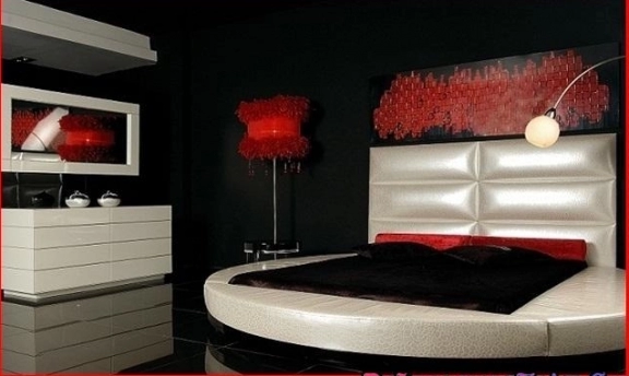 Yuvarlak Yataklı Muhteşem Yatak Odası Dekorasyonları