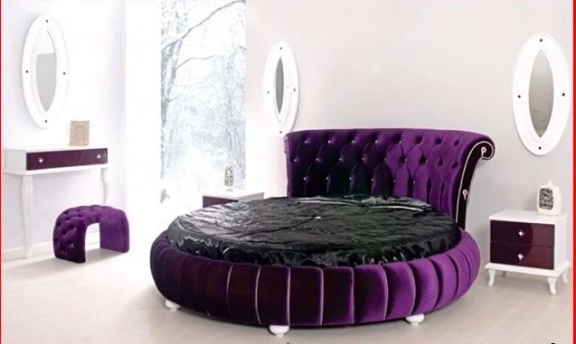 Yuvarlak Yataklı Muhteşem Yatak Odası Dekorasyonları