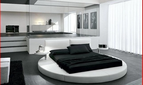 Yuvarlak Yataklı Muhteşem Yatak Odası Dekorasyonları