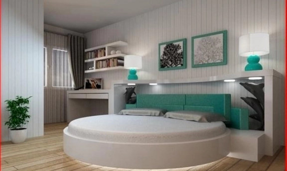 Yuvarlak Yataklı Muhteşem Yatak Odası Dekorasyonları