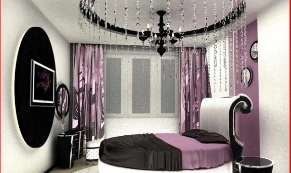 Yuvarlak Yataklı Muhteşem Yatak Odası Dekorasyonları