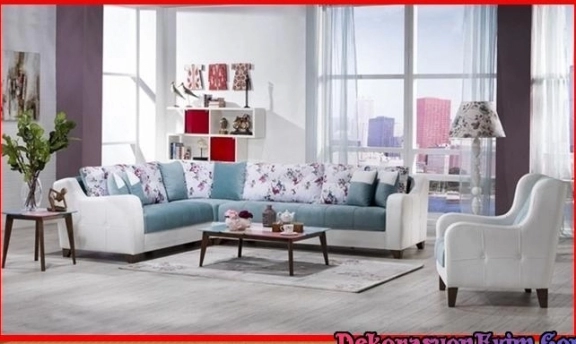 Turkuaz Renkleri ile Son Moda Köşe Takımı Modelleri