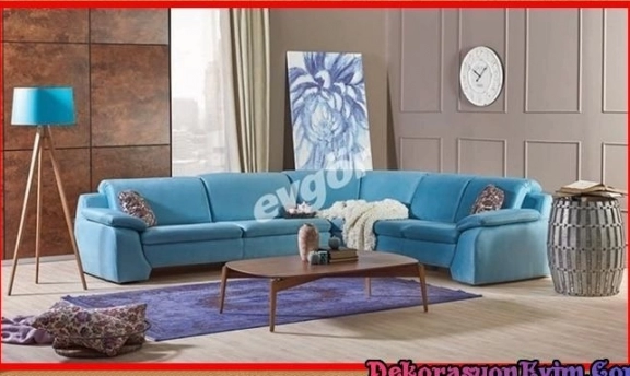 Turkuaz Renkleri ile Son Moda Köşe Takımı Modelleri