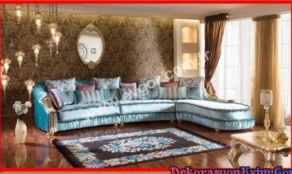 Turkuaz Renkleri ile Son Moda Köşe Takımı Modelleri