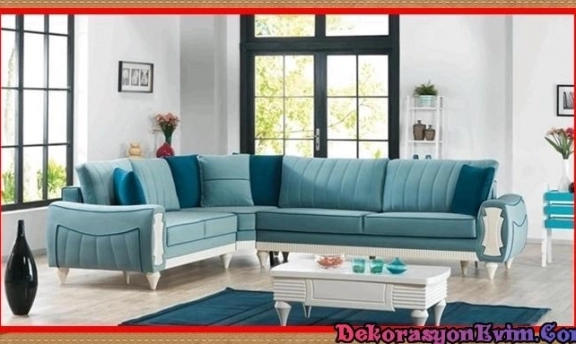 Turkuaz Renkleri ile Son Moda Köşe Takımı Modelleri