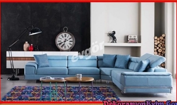 Turkuaz Renkleri ile Son Moda Köşe Takımı Modelleri