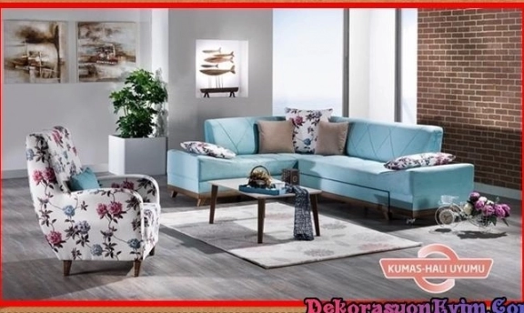 Turkuaz Renkleri ile Son Moda Köşe Takımı Modelleri