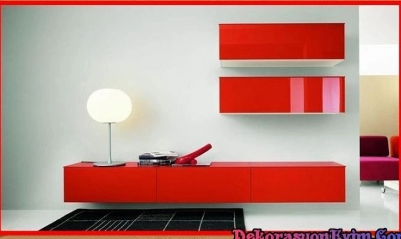 TV-Duvar Ünitesi Tasarımlarından Rengarenk Örnekler