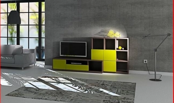 TV-Duvar Ünitesi Tasarımlarından Rengarenk Örnekler