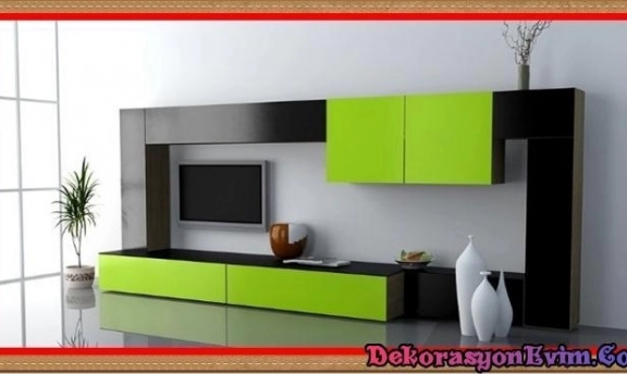 TV-Duvar Ünitesi Tasarımlarından Rengarenk Örnekler